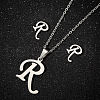 201 Stainless Steel Pendant Necklaces & Stud Earrings Sets WG00841-29-1