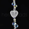 Electroplate Glass and Acrylic Rhinestone Beads Strands MAK-T011-07A-2