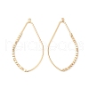 Brass Open Back Bezel Pendants KK-O144-25G-1