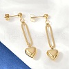 304 Stainless Steel Heart Dangle Stud Earrings EJEW-V004-01G-3