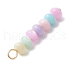 Macaron Color Dyed Natural Freshwater Shell Rondelle Beaded Pendants PALLOY-JF03706-01-5