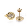 Brass Micro Pave Cubic Zirconia Stud Earrings EJEW-L224-23G-2
