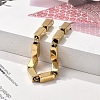 304 Stainless Steel Cuboid Link Chain Bracelets for Women BJEW-F488-15G-4
