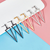 ANATTASOUL 3 Pairs 3 Colors Alloy Hollow Out Triangle Dangle Stud Earrings for Women EJEW-AN0003-03-7