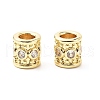 Column Brass Micro Pave Clear Cubic Zirconia European Beads KK-L237-017G-1
