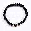 Alloy Resin Round Beaded Stretch Bracelets WG611D6-01-2