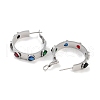 304 Stainless Steel Glass Hoop Earrings for Women EJEW-L283-092P-2