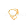Ion Plating(IP) 304 Stainless Steel Open Oval Wide Cuff Ring for Women X-RJEW-S405-167G-3