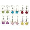 304 Stainless Steel Spray Painted Crackle Glass Dangle Earrings EJEW-JE06423-2