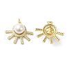 Rack Plating Brass Micro Pave Cubic Zirconia Pendants KK-F854-06G-1