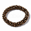 Faceted Electroplate Glass Beads Stretch Bracelets BJEW-S144-002G-05-2