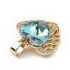 Real 18K Gold Plated Rack Plating Brass Micro Pave Clear Cubic Zirconia Pendants KK-C015-29G-11-2