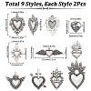 SUNNYCLUE 9 Styles Tibetan Style Alloy Pendants FIND-SC0010-48-2