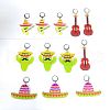 Cinco de Mayo Opaque Printed Acrylic Pendant Locking Stitch Markers HJEW-AB00177-1