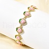 Brass Micro Pave Cubic Zirconia Link Bracelets BJEW-K278-02G-01-1
