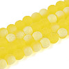 Frosted Transparent Glass Beads Strands GLAA-T032-T6mm-MBB12-1