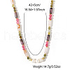 Bohemian Style Natural Rhodonite Cuboid & Pearl Beaded Necklaces ZZ6788-4