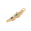 Brass Micro Pave Cubic Zirconia Pendants KK-E111-39G-01-2