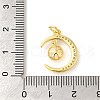 Plane Rack Moon Plating Brass Micro Pave Clear Cubic Zirconia Pendant Rhinestone Settings KK-S396-57G-3