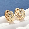 Brass Clear Cubic Zirconia Rhombus Hoop Earrings EJEW-D320-04G-1