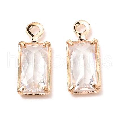Brass Cubic Zirconia Charms ZIRC-K087-03KCG-1
