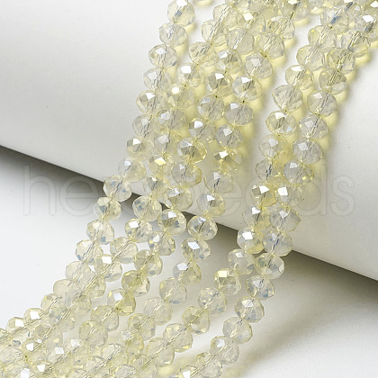 Electroplate Transparent Glass Beads Strands EGLA-A034-T3mm-H21-1