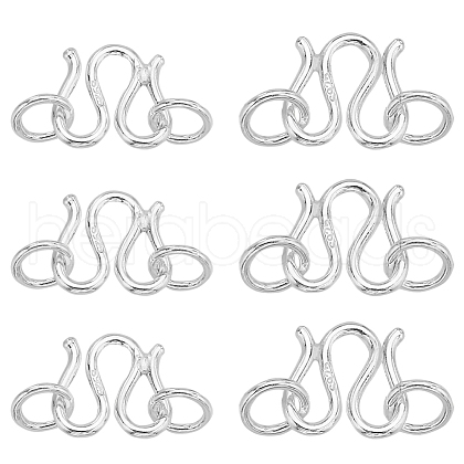 CREATCABIN 12Pcs 2 Size 925 Sterling Silver S-Hook Clasps STER-CN0001-27-1