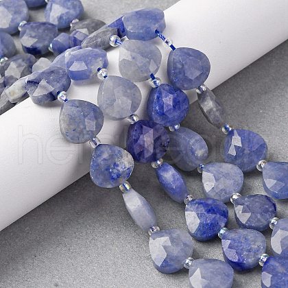 Natural Blue Aventurine(Dyed & Heated) Beads Strands G-P570-E08-02-1