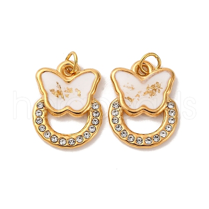 304 Stainless Steel Rhinestone Pendants STAS-U061-11G-1