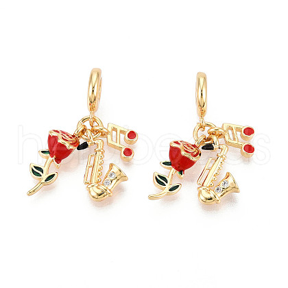 Brass Micro Pave Clear Cubic Zirconia Pendants KK-N271-06G-1