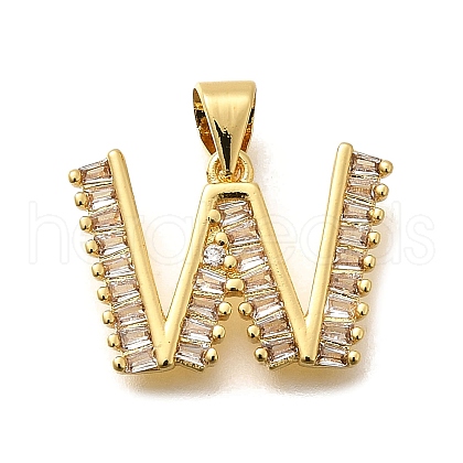 Rack Plating Brass Micro Pave Cubic Zirconia Pendants KK-L226-100G-W-1