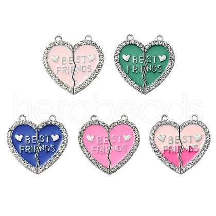 5 Sets 5 Colors Alloy Enamel Split Pendant ENAM-YW0001-98B-1