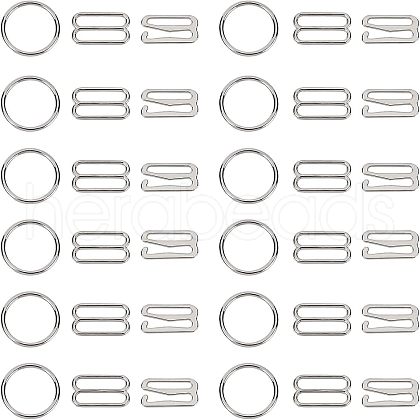 180Pcs 3 Styles Zinc Alloy Slider Buckles IFIN-NB0001-36-1