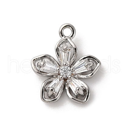 Brass Micro Pave Cubic Zirconia Charms KK-D371-04E-P-1