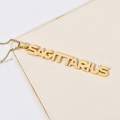 304 Stainless Steel Word Constellation Pendant Necklaces FS-WGAAB2A-11-1