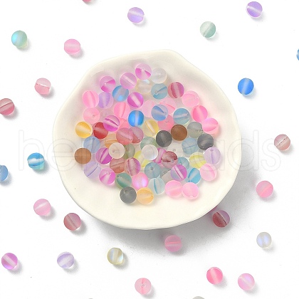 Transparent Frosted Glass Beads FGLA-YW0001-02A-1