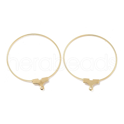 Brass Hoop Earring Findings KK-H503-30G-1
