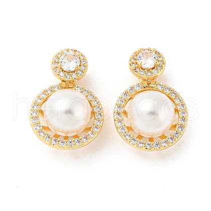 Brass Micro Pave Cubic Zirconia Pendants KK-P250-29G-1