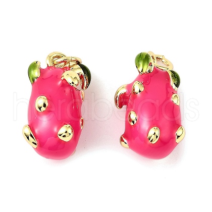 Fruit Brass Enamel Pendants KK-M324-04B-G-1