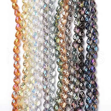 Transparent Electroplate Glass Beads Strands GLAA-C025-02-1