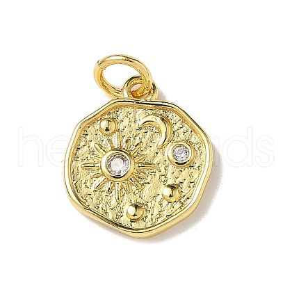 Brass Micro Pave Cubic Zirconia Charms KK-I276-53G-1