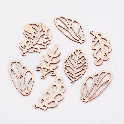 Undyed Wooden Pendants WOOD-K005-09-1
