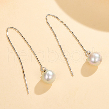 Mother's Day Jewellery Elegant Silver Pearl Ear Thread for a Gentle and Fashionable Look FA1383-1