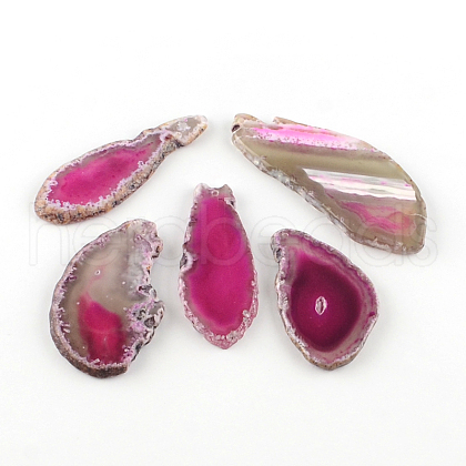 Dyed Mixed Shape Natural Agate Gemstone Big Pendants G-R300-08-1