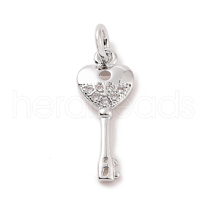 Brass Micro Pave Cubic Zirconia Pendants KK-C012-11P-1