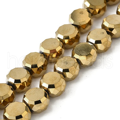 Electroplate Glass Beads Strands EGLA-L045-G-FP02-1