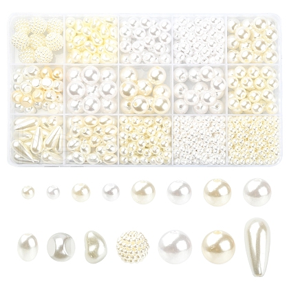 Imitation Pearl Acrylic Beads & ABS Plastic Imitation Pearl Beads DIY-FS0003-31-1