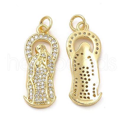 Brass Micro Pave Cubic Zirconia Pendants KK-E068-VB089-1