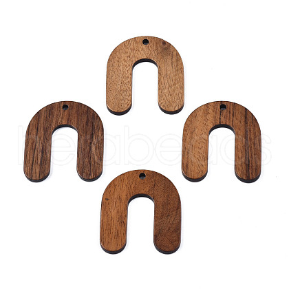 Resin & Walnut Wood Pendants WOOD-N011-008-1