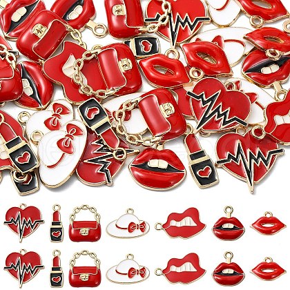 35Pcs 7 Styles Alloy Enamel Pendants FIND-YW0004-95-1